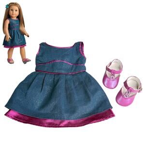 American Girl McKenna Fancy Dress & Flapper Costume Doll Shoes Iridescent Purple